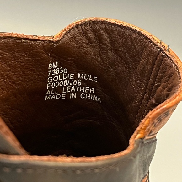 Frye Boots Goldie Mule Womens 8M Brown Leather Platform Heels Shoes Retro Y2K - Picture 9 of 12